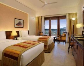 Twin room with desk at the DoubleTree by Hilton Goa - Arpora - Baga.