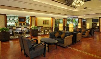 Seating area perfect as workspace at the DoubleTree by Hilton Goa - Arpora - Baga.