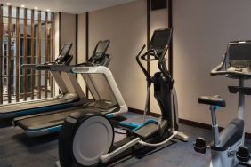 Gym with treadmills at the Hilton Goa Resort.