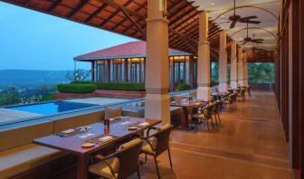 Amazing outdoor terrace perfect as workspace at the Hilton Goa Resort.