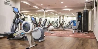 Fitness center at the Hilton Brussels Grand Place .