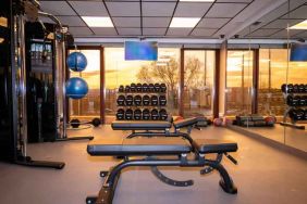 Fully equipped fitness center at the Hilton Madrid Airport.