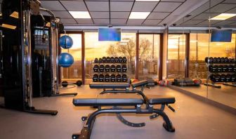 Fully equipped fitness center at the Hilton Madrid Airport.