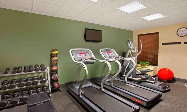 Fitness center at the Hampton Inn Sidney.