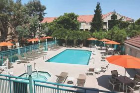 Outdoor pool area at the Hyatt House Pleasanton.