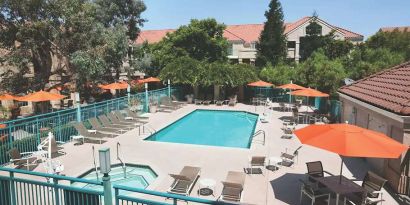 Outdoor pool area at the Hyatt House Pleasanton.