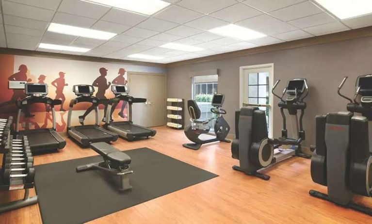 Fitness center with computers at the Hyatt House Pleasanton.