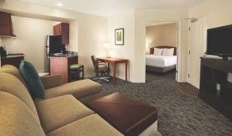 Living room in a hotel suite at the Hyatt House Pleasanton.