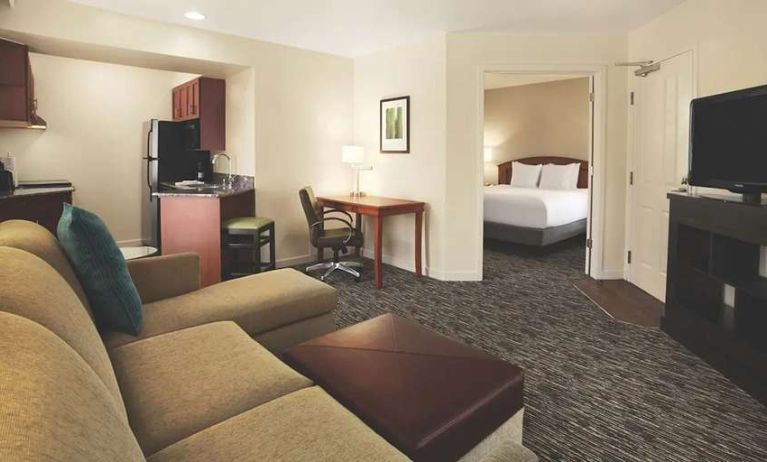 Living room in a hotel suite at the Hyatt House Pleasanton.