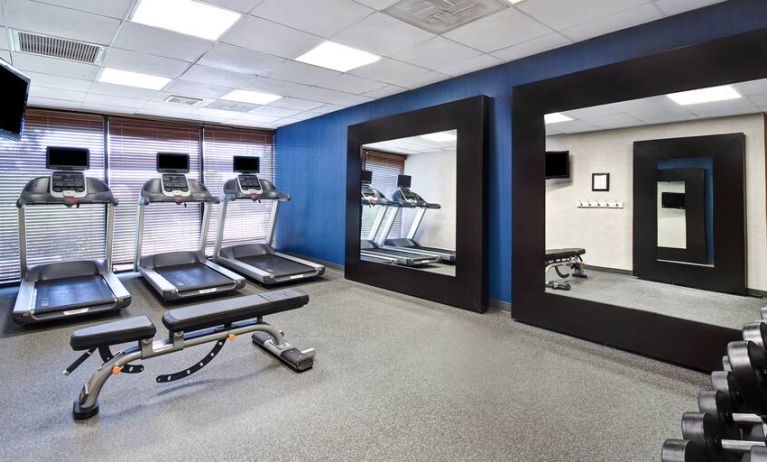 Fitness center at the Hampton Inn & Suites Alexandria Old Town Area South.