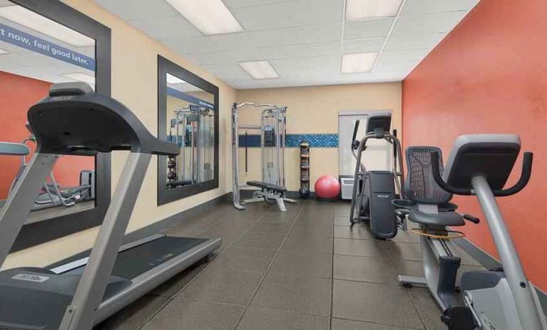 Fitness center at the Hampton Inn Lagrange near Callaway Gardens .