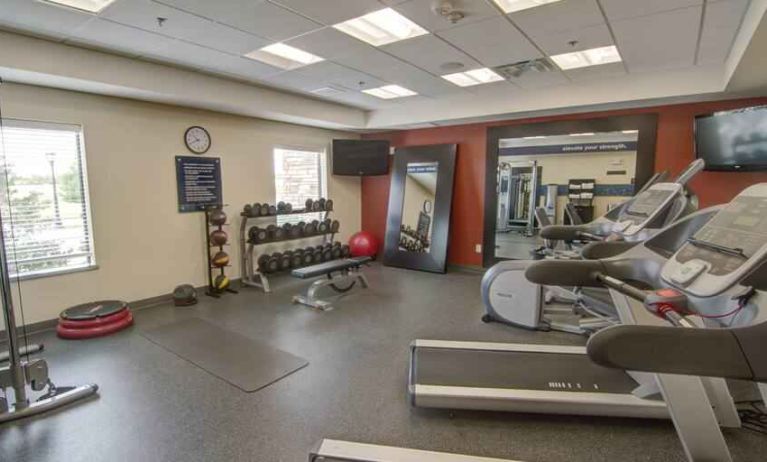 Fitness center at the Hampton Inn & Suites Trophy Club - Fort Worth North, TX.