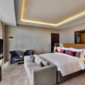 King bedroom at the AlRayyan Hotel Doha, Curio Collection by Hilton.