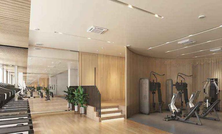 Fully equipped fitness center at the Hilton Kinshasa.