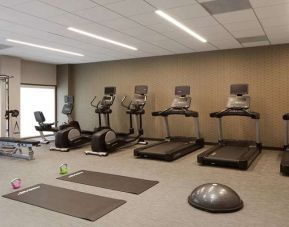 Fitness center with treadmills at Courtyard By Marriott Los Angeles LAX/Century Boulevard.