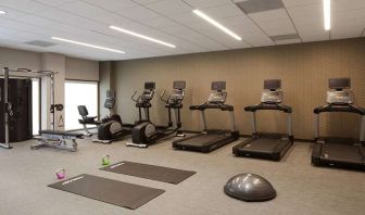 Fitness center with treadmills at Courtyard By Marriott Los Angeles LAX/Century Boulevard.