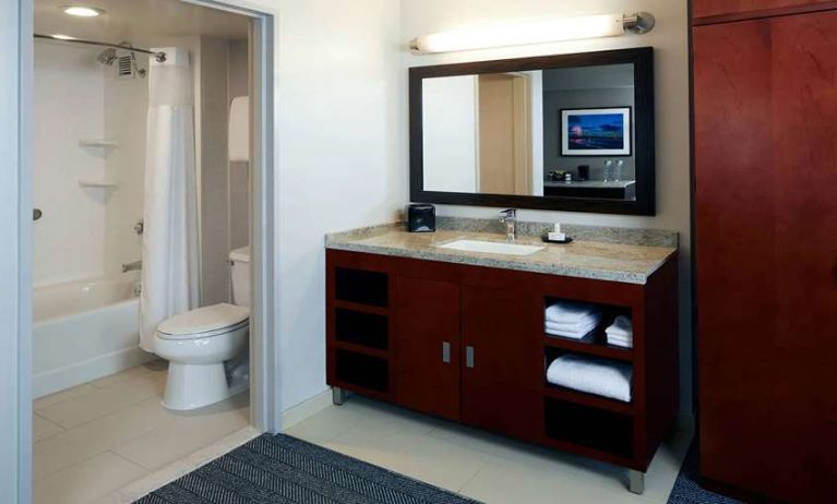 Guest bathroom at Courtyard By Marriott Los Angeles LAX/Century Boulevard.