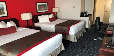 Twin room at Riviera Plaza And Conference Centre Calgary Airport.