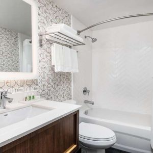 Guest bathroom at Holiday Inn Toronto Airport East.