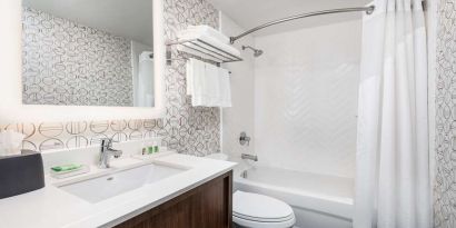 Guest bathroom at Holiday Inn Toronto Airport East.