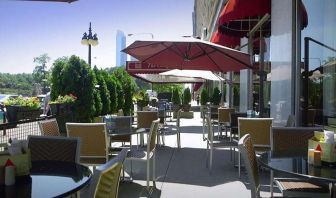 Outdoor patio perfect as workspace at Congress Plaza Hotel.