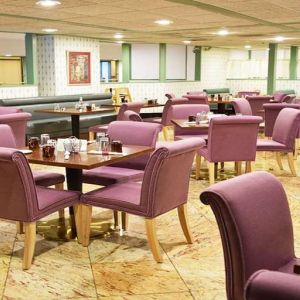 Dining area suitable for co-working at Congress Plaza Hotel.