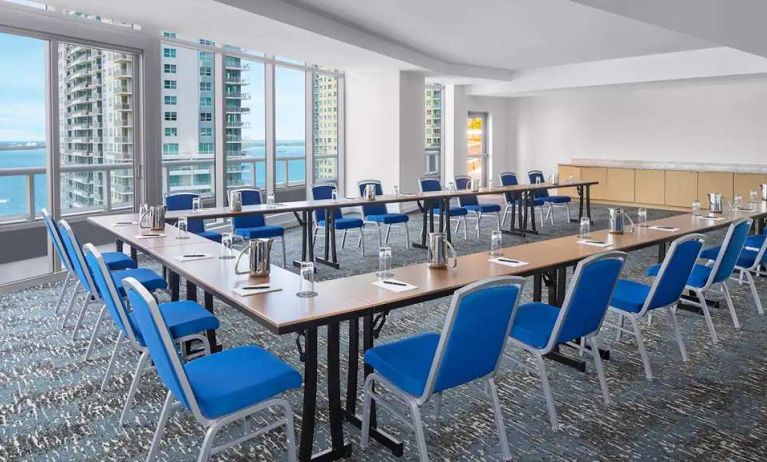 Meeting room with u shape table and view at Hyatt Centric Brickell Miami.