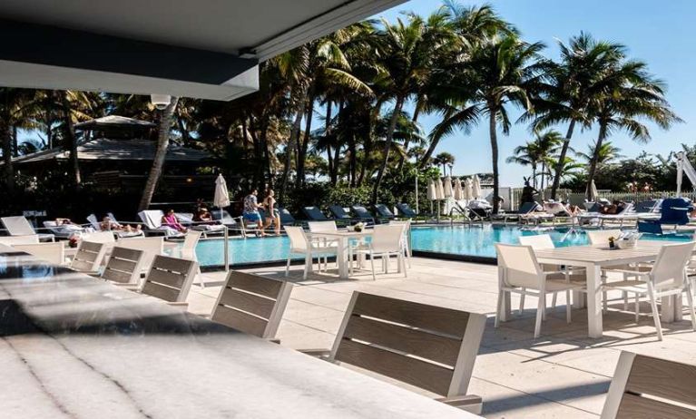 Pool area suitable for co-working at The Sagamore Hotel South Beach.