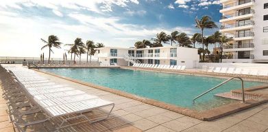 Pool area at New Point Miami.