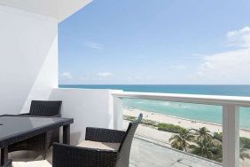 Hotel balcony perfect as workspace at New Point Miami.