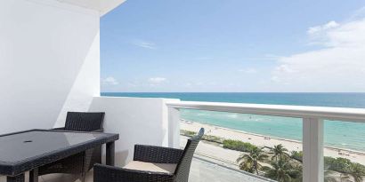 Hotel balcony perfect as workspace at New Point Miami.