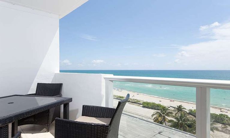 Hotel balcony perfect as workspace at New Point Miami.