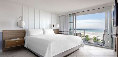 Hotel room with window and sea view at Cadillac Hotel & Beach Club, Autograph Collection.