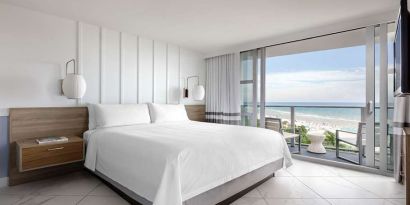 Hotel room with window and sea view at Cadillac Hotel & Beach Club, Autograph Collection.