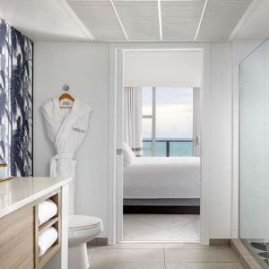 Guest bahroom at Cadillac Hotel & Beach Club, Autograph Collection.