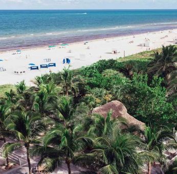 Beach in front of Cadillac Hotel & Beach Club, Autograph Collection.