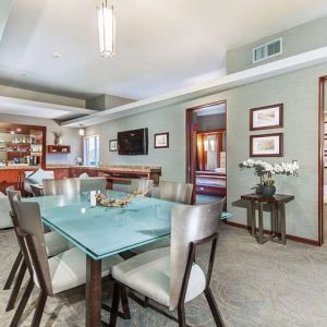 Living room perfect as workspace at Shade Hotel Manhattan Beach.