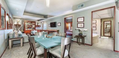 Living room perfect as workspace at Shade Hotel Manhattan Beach.