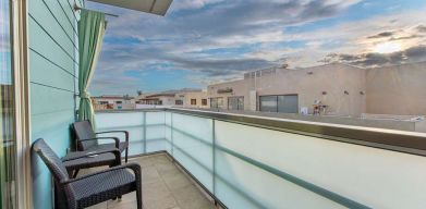 Hotel room balcony at Shade Hotel Manhattan Beach.