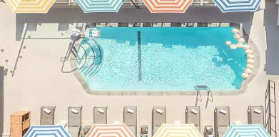 Outdoor pool at Le Parc.