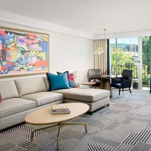 Spacious living room perfect as workspace at Le Parc.