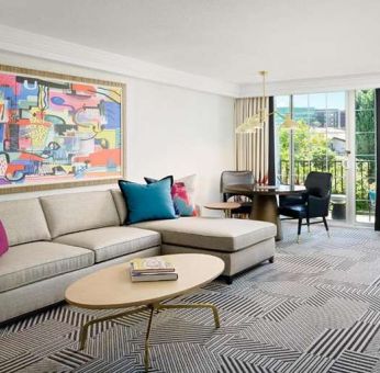 Spacious living room perfect as workspace at Le Parc.