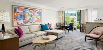 Spacious living room perfect as workspace at Le Parc.