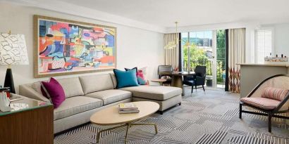 Spacious living room perfect as workspace at Le Parc.