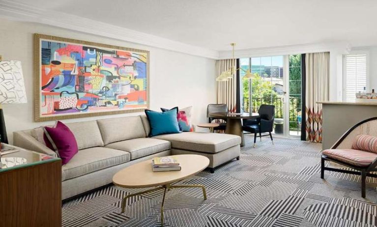 Spacious living room perfect as workspace at Le Parc.