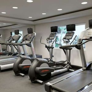 Fitness center with treadmills at Le Montrose.