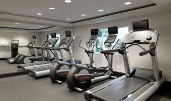 Fitness center with treadmills at Le Montrose.