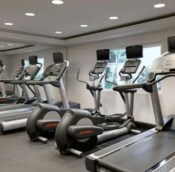 Fitness center with treadmills at Le Montrose.