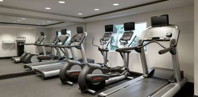 Fitness center with treadmills at Le Montrose.