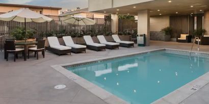 Outdoor pool at Hampton Inn & Suites Los Angeles/ Hollywood.